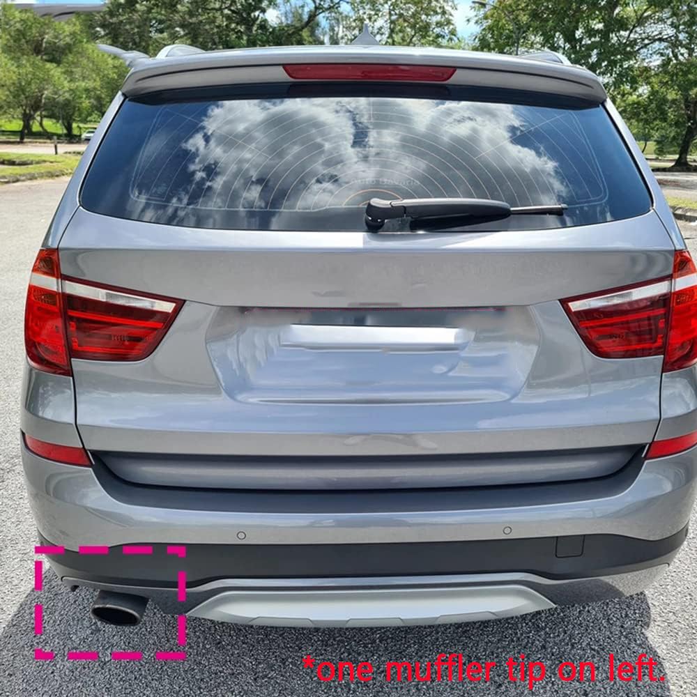 Escape Coche para Punta Acero Inoxidable para BMW F25 X3 F26 X4, Terminales Escape Coche Silenciador Tubo Escape Doble Cubierta Tubo Acero Inoxidable,B/Silver