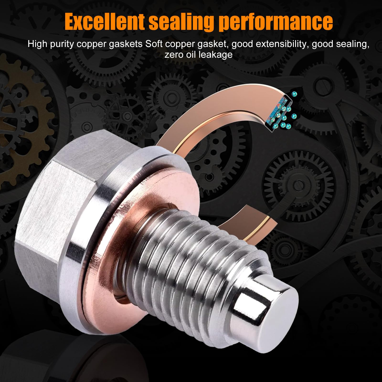 EPLZON Magnetische Ölablassschraube M14x1.5 - 2 Stück Mit 10 Kupferdichtungen Für Auto & Motorrad