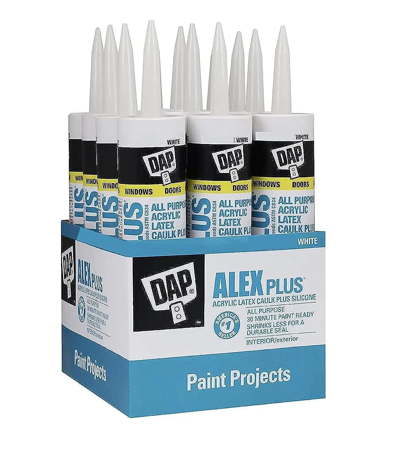 18152 12 Pack 10.1 oz. Alex Plus Acrylic Latex Caulk Plus Silicone, White