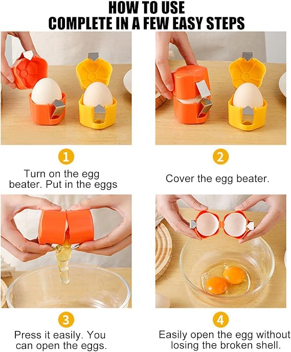 Egg Cracker Tool, Fast Egg Peeler for Hard Boiled Eggs & Raw Eggs