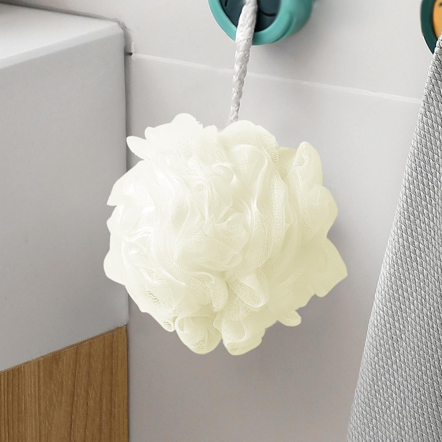2-In-1 Bath Sponge, Shower Puff Loofah Shower Puff Loofah Sponge Bath Scrunchies Scrubbing and Cleaning - Image 4