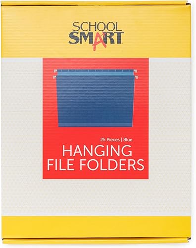 School Smart Carpetas colgantes tamaño carta con pestaña de corte de 15, paquete de 25 unidades, color azul