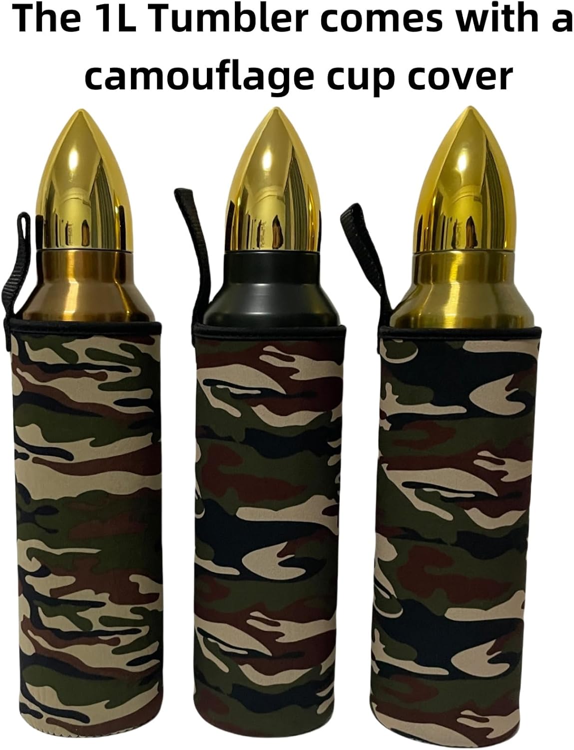 304 Stainless Steel Bullet Water Bottle 34 oz Tumbler Double Wall Vacuum Insulated Cup Coffee Mug Birthday Gift for Him Men Dad (Dark Copper, 1L)