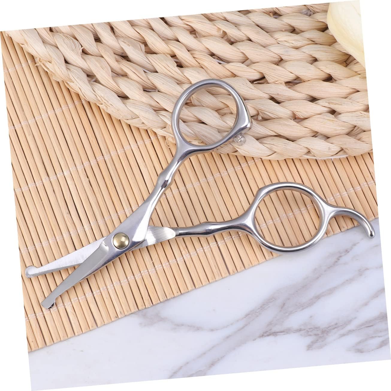 Pet Dog Safety Scissors for Grooming Cutting Stainless Steel Silver | Rounded Tip Design, Easy to Use, No Fade Finish, No Deformation, for Pets and Dog Care