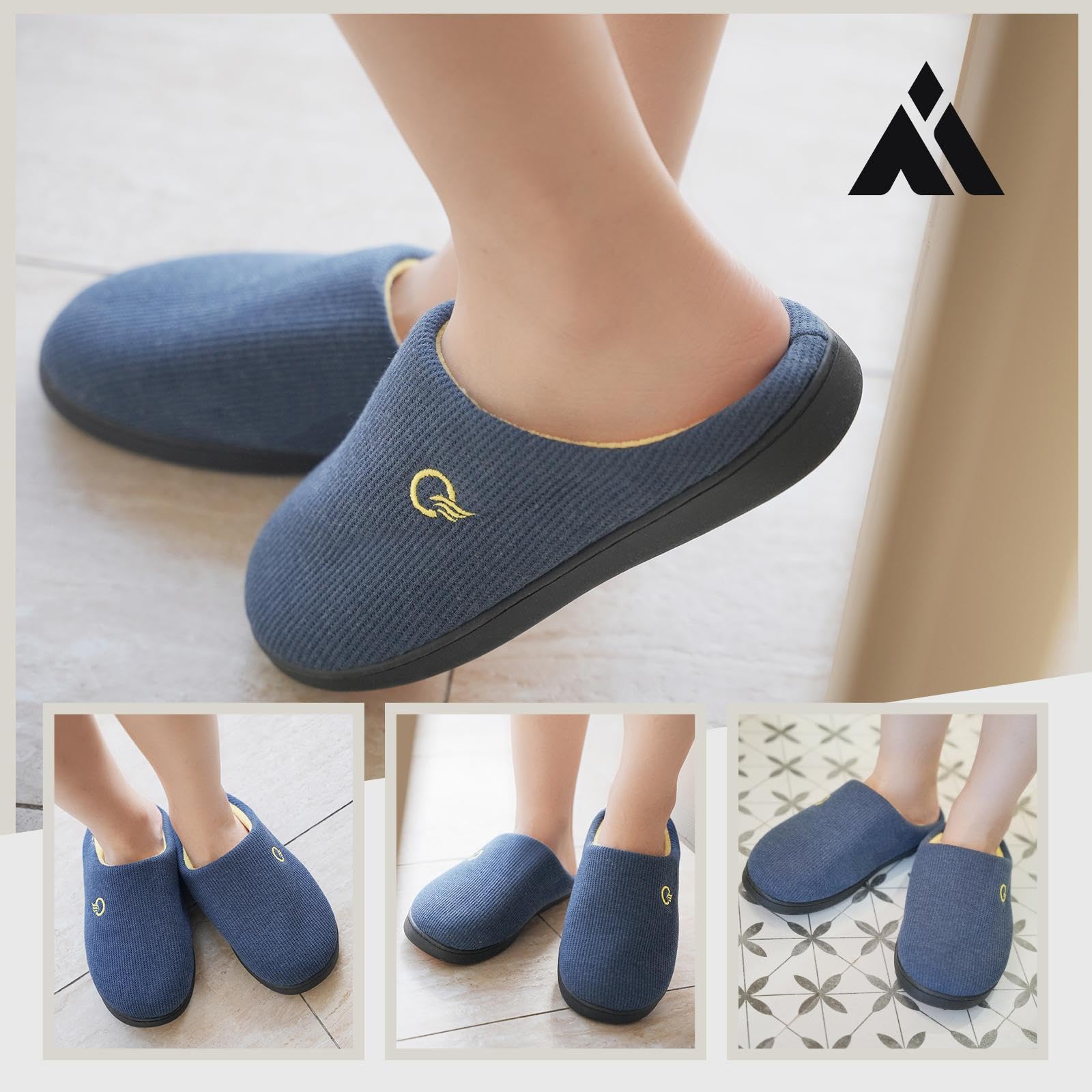 Mishansha Unisex Pantofole Donna Uomo Memory Foam Caldo Comode Antiscivolo Inverno Home Scarpe,36-47