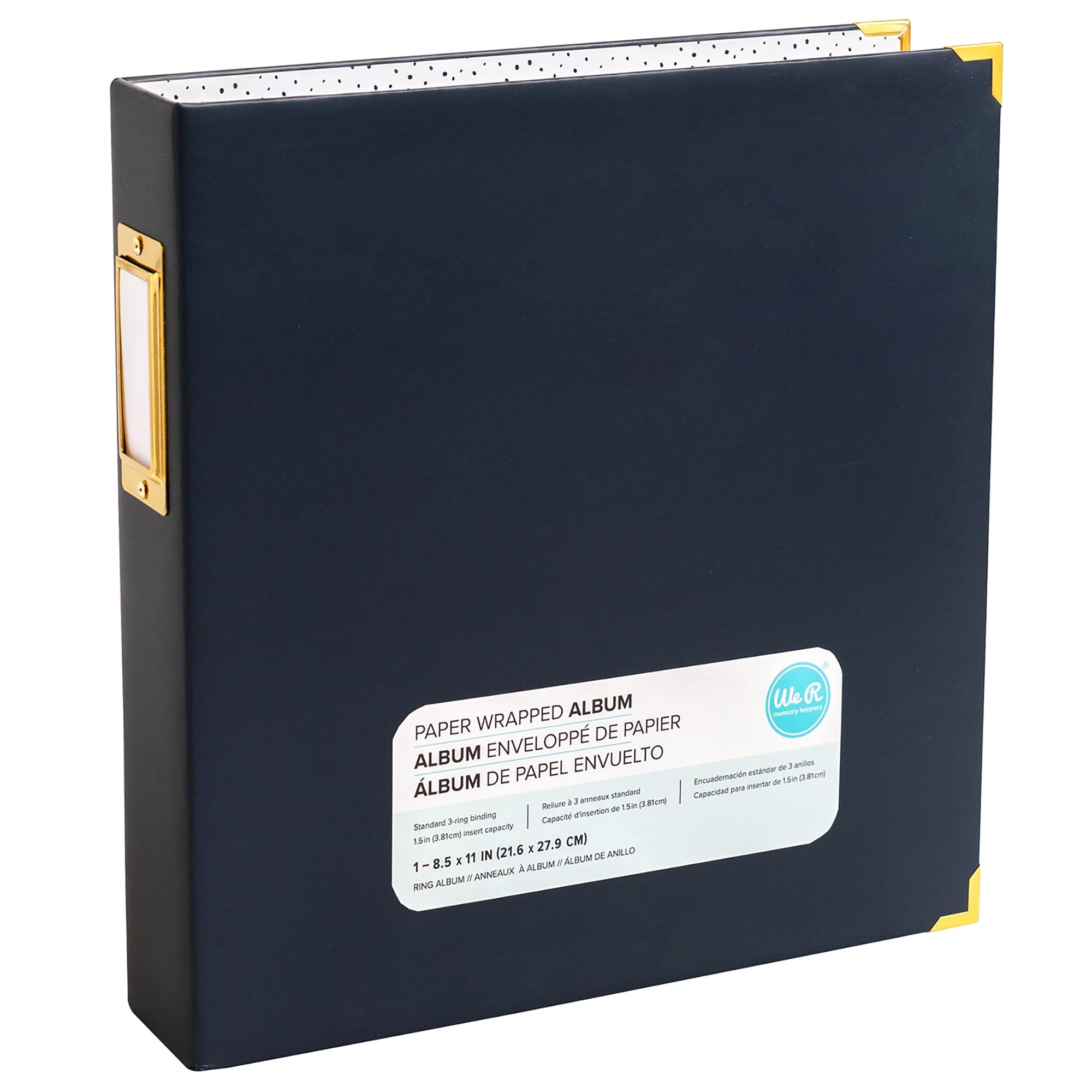 We R Memory Keepers Navy D-Ring Album 8.5X11, Art Crafts Sewing Scrapbooking Journaling Printmaking Paper Craft Office Home Card Stock DIY Card Making