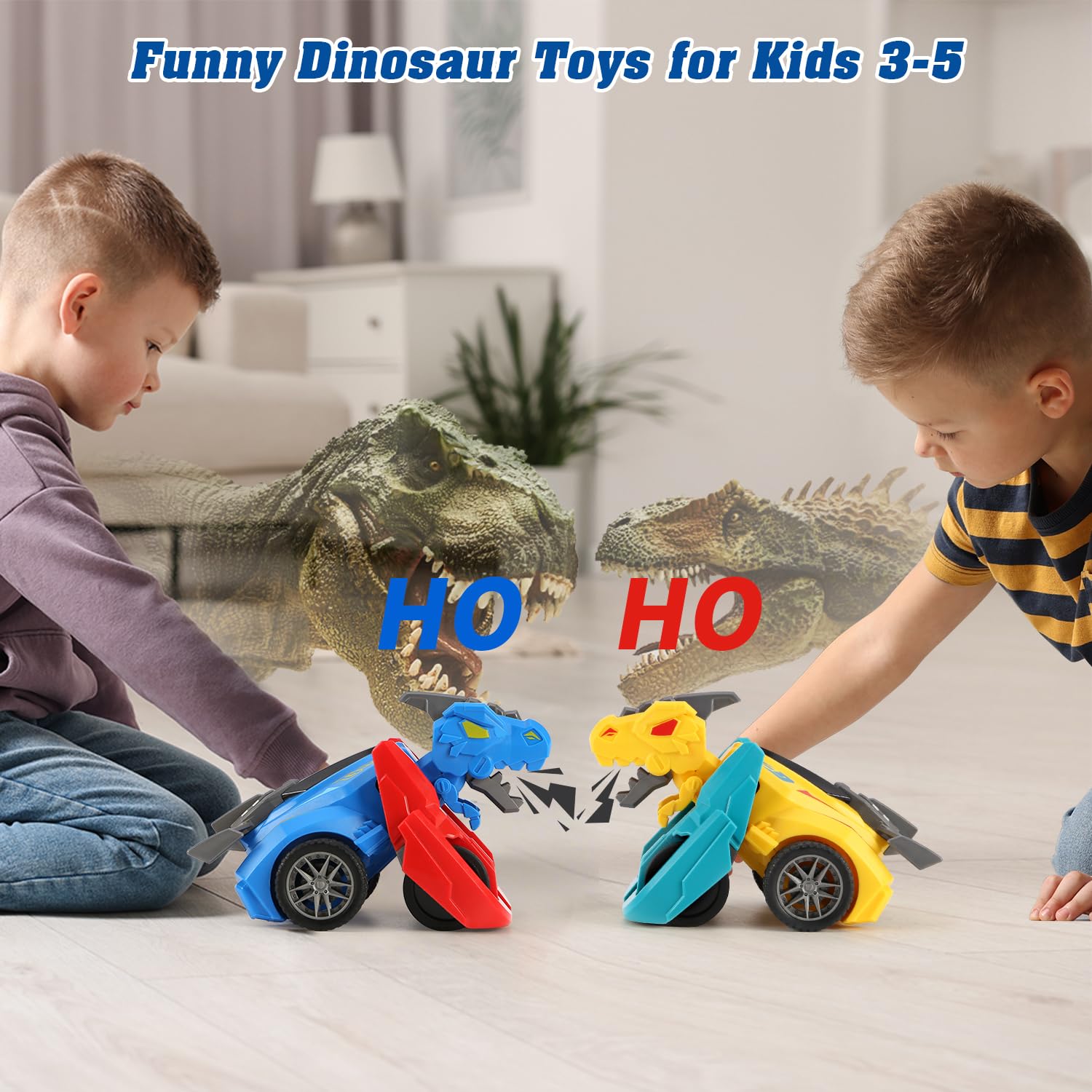 Dinosaur Monster Trucks - 2 Pack for Toddlers -4
