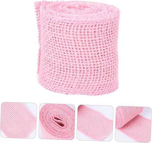 Miniatura 3 de TEHAUX Rollo de arpillera de yute de 2.4 in de ancho, decoraciones de 6.6 ft de longitud, estilo ancestral de Navidad