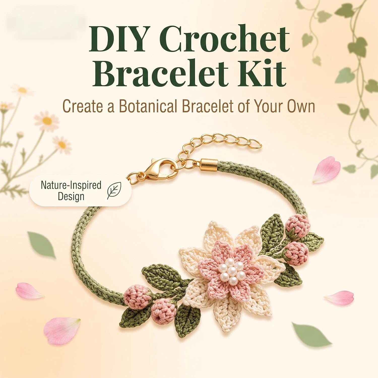 Naturinspiriertes DIY-Häkelarmband-Set，4 sets