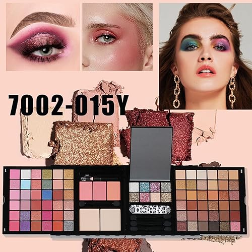 FantasyDay Makeup Sets, Multifunction Makeup Palettes with Mirror, 72 Color Eyeshadows/Compact Powder/Sequins/Bronzing Powder/Highlighter/Lip Color, Makeup kit for Women Full Kit - #D(#4)