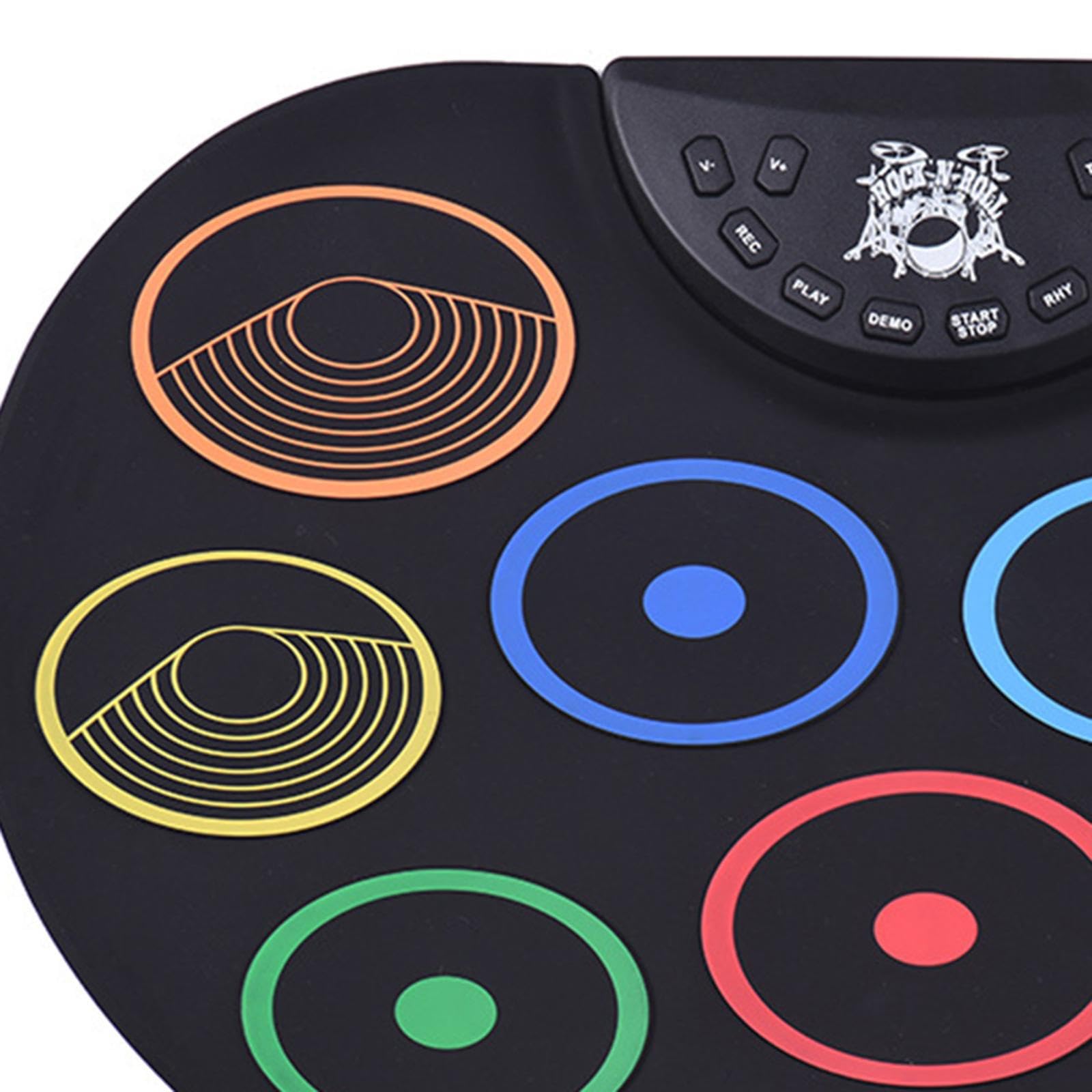 21 Kits de batería electrónica portátil enrollable. Incluye máquina de práctica con pads para una experiencia divertida, máquina de pads