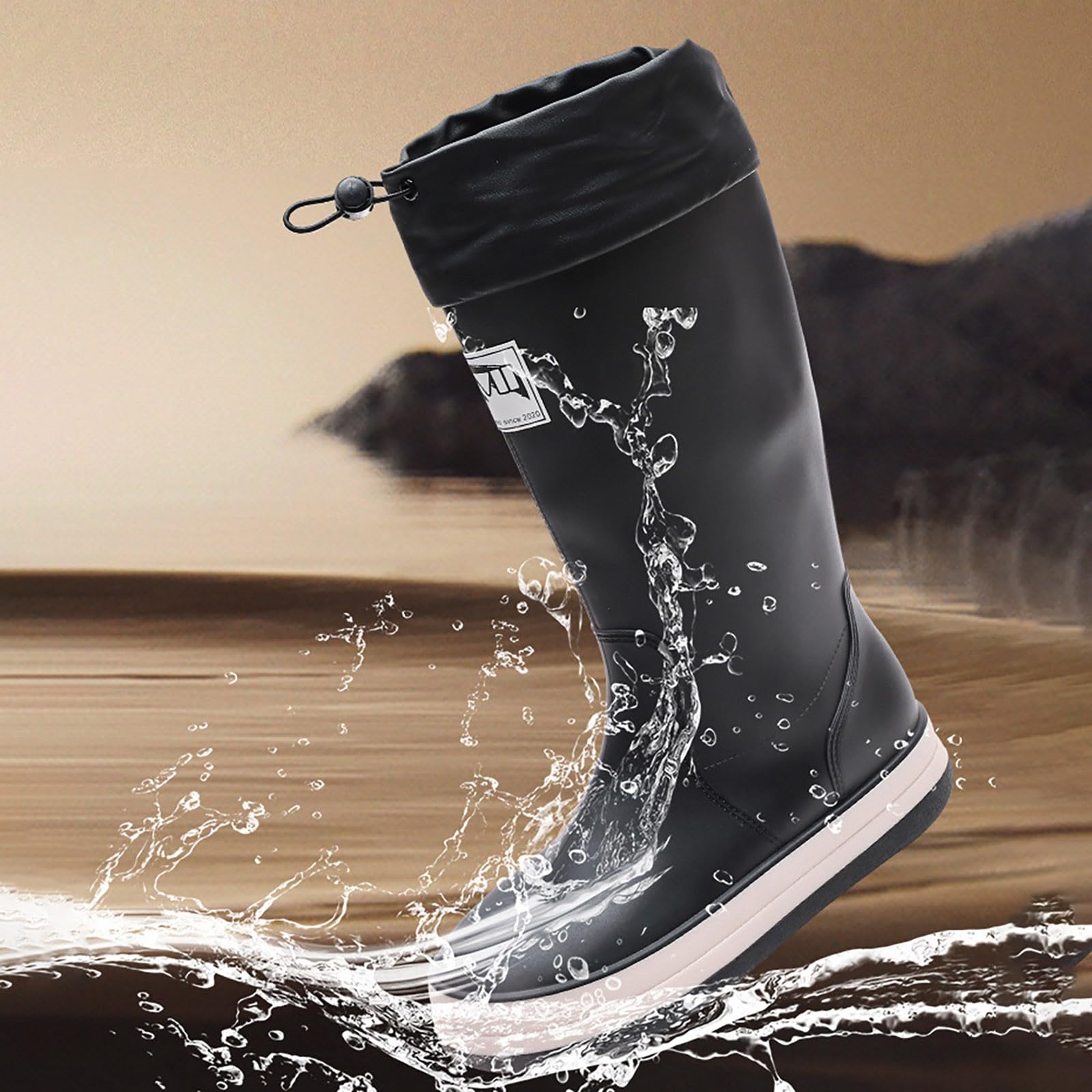 Generisch Botas de agua para mujer, botas de lluvia altas para festivales, impermeables, unisex, antideslizantes, para la lluvia, botas de agua, ligeras, botas de verano