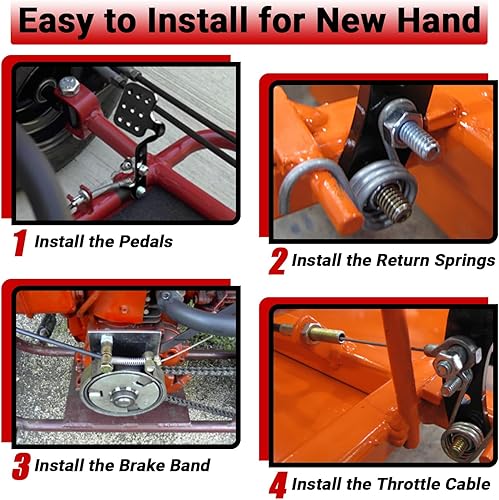 Miniatura 4 de GREHUA Pedales de acelerador de freno de 71 pulgadas con kit de muelles de retorno para Road Rocket Azusa Fun Kart Radio Flyer Carter Go Kart
