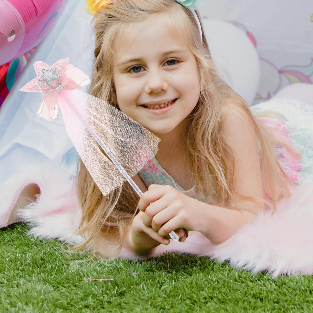 Amazon.com: Toyvian Pink Fairy Wand for Girls 13.77In Mesh Gauze Magical  Stick Party Prop Birthday Dress-up Accessory Festival : Toys & Games