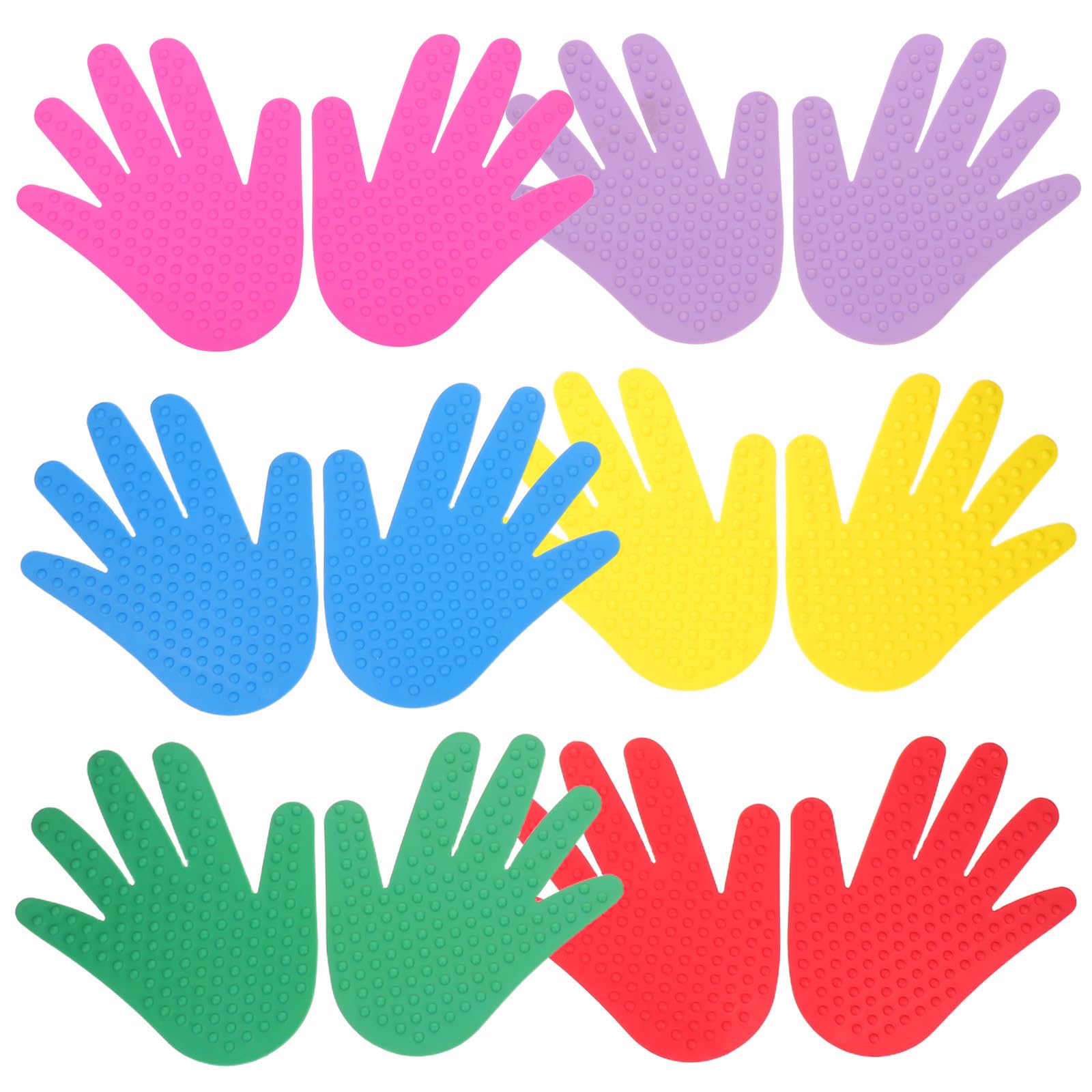 Toyvian 6 Paia Marcatori a Forma di Mano in Plastica Non Scivolosi per Giocattoli Sensoriali Prescolari, per Attività Outdoor e Apprendimento Sensoriale Ragazzo Ragazza