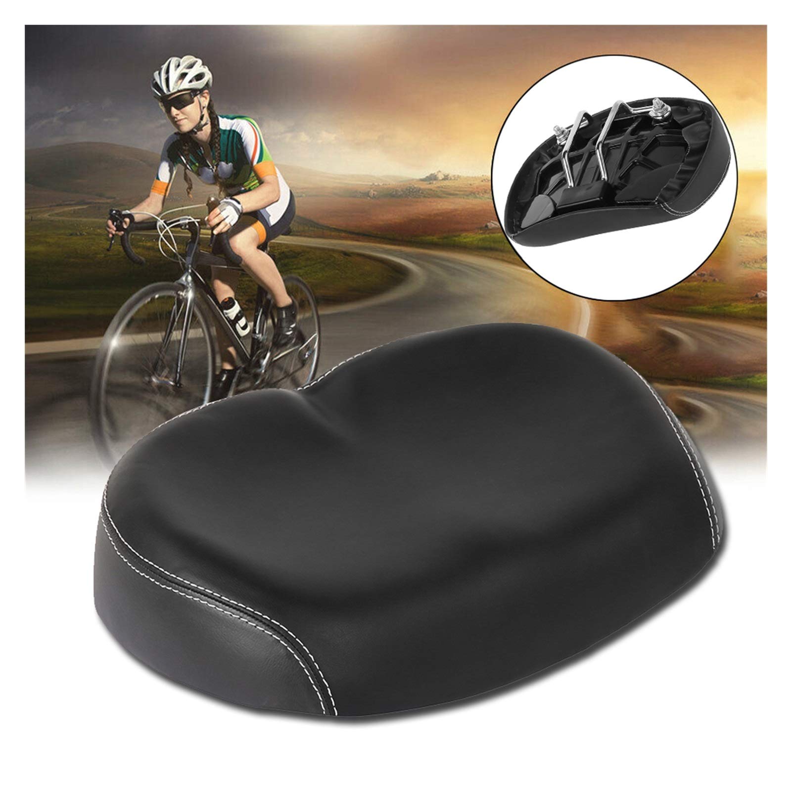 Coprisella Bici，Coprisella Cyclette 2PCS Bicycle Saddle MTB Mountain Mountain Cycling Aspesa Comfort Extra Comfort Ultra Soft Silicone 3D Gel Cuscino Cuscino da Cuscino per Biciclette