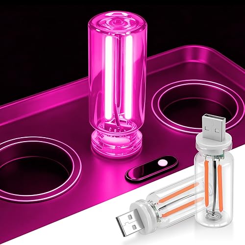 Miniatura 10 de SINGARO 2 piezas de luces USB para coche, lámpara decorativa de ambiente automotriz retro, luces de ajuste táctil para interior de coche, mini