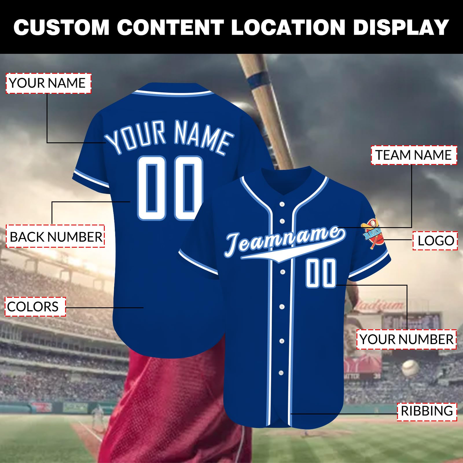 Custom Baseball Jersey Personalized Baseball Softball Shirt for Men Women Kids Team Customized Print Name Number Logo