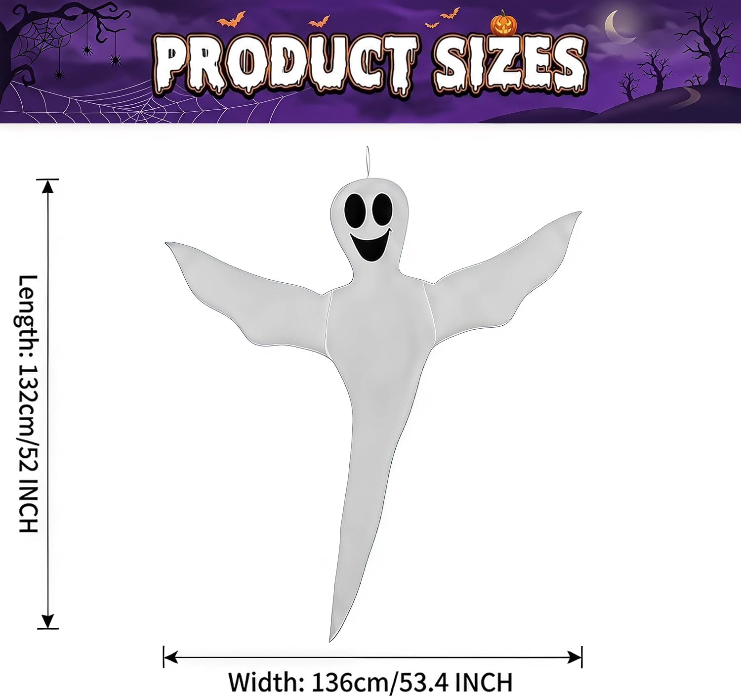 Kendane Halloween Decorations Outdoor 2PCS 52" Tree Wrap Ghost,Yard Decor image 2
