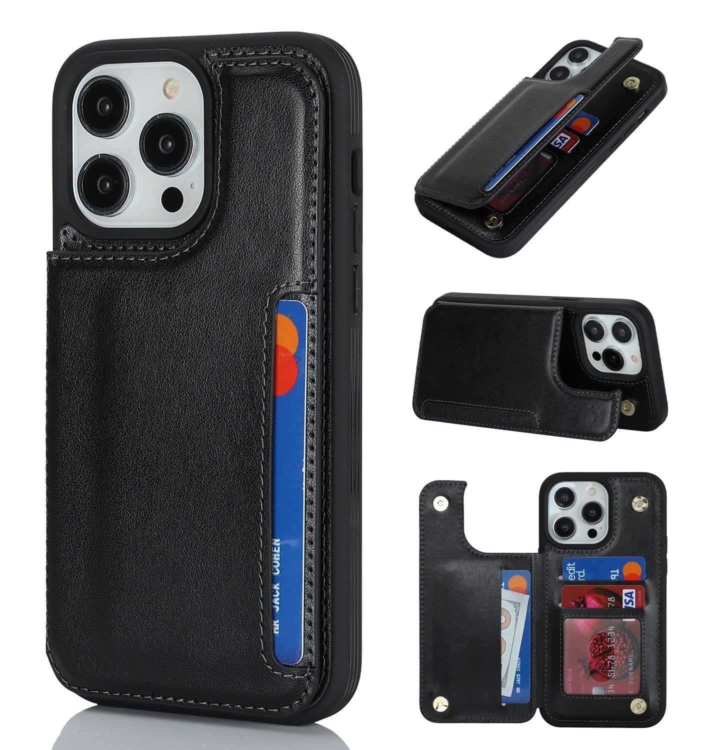 iCoverCase Compatible with iPhone 14 Pro Max Phone Case with Card Holder, Wallet Case for Women Men RFID Blocking PU Leather Protective Case 6.7 Inch