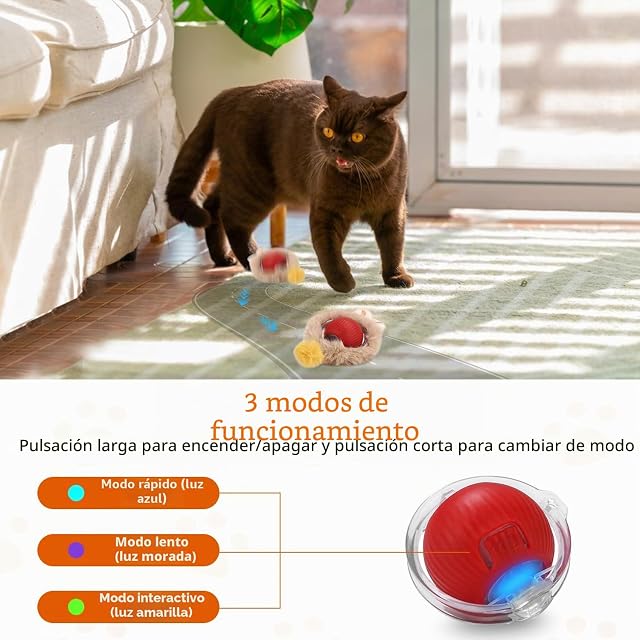 Foto 5 de 8 de Hixava Bola de Juguete Interactivo para Gatos con Estera, Pelotas Gatos Interactivas Automático