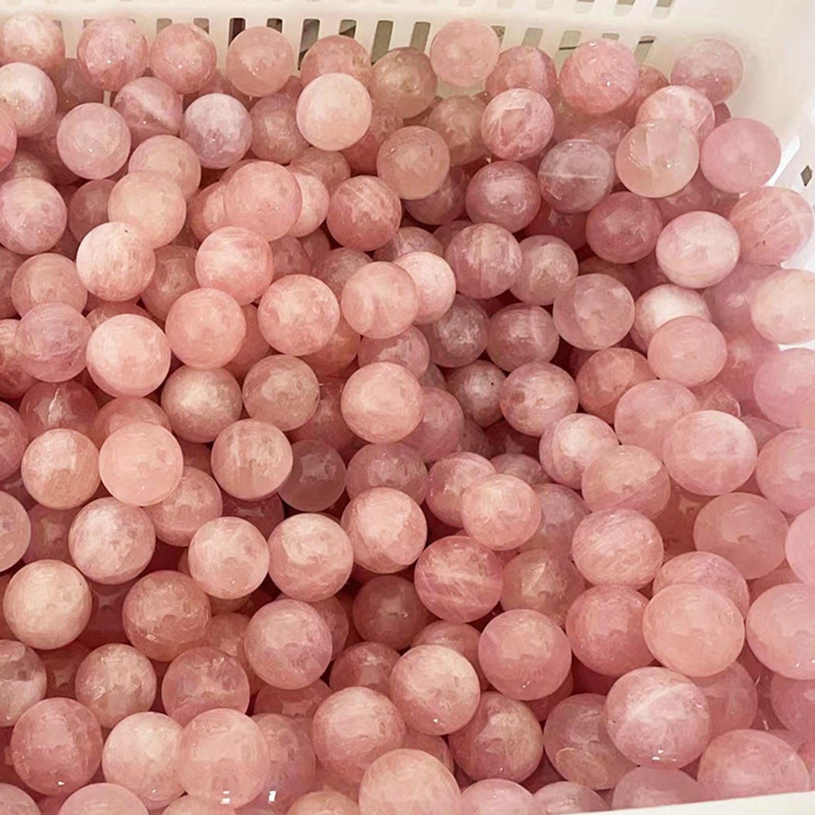 Naturalny kamień uzdrawiający w kształcie kulki z kryształu kwarcu różowego,50~55mm | Naturalny kwarc różowy, miłość i miłość własna, czakra serca, Reiki i medytacja, wystrój domu, prezent