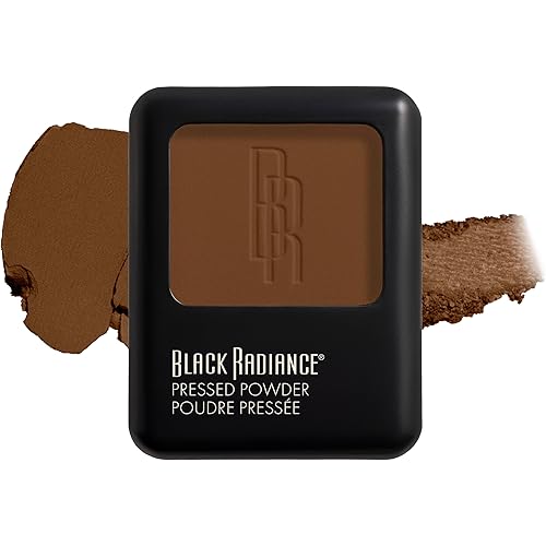 Black Radiance Pressed Powder, Pigment-Rich Matte Finish for Medium to Dark Skin Tones, Oil-Absorbing Compact with Mirror & Sponge - Warm Hazelnut
