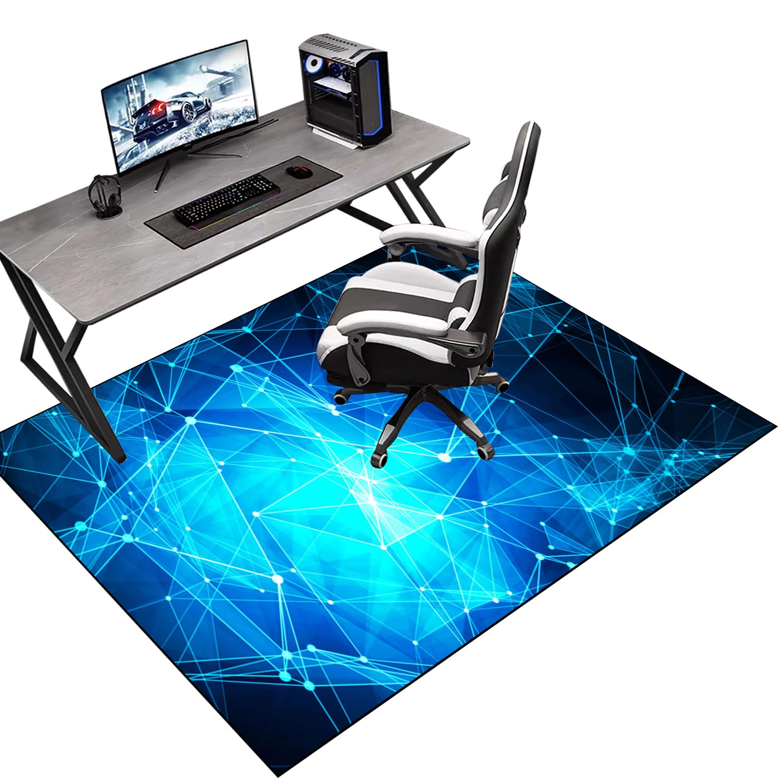 Protective Floor Protector Mat, Office Chair Mat for Carpeted Floor, Gaming Chair Mat Non-Slip, Chair Mat Carpet Protector for Low Pile Carpets, Floor Mat for Computer Desk Chairs 200 x 300 cm