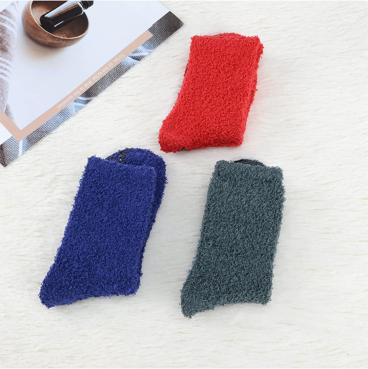 Century Star Non Slip Fuzzy Socks With Grips - Warm, Cozy, Fluffy Socks For Men - Perfect For Christmas - Image 3