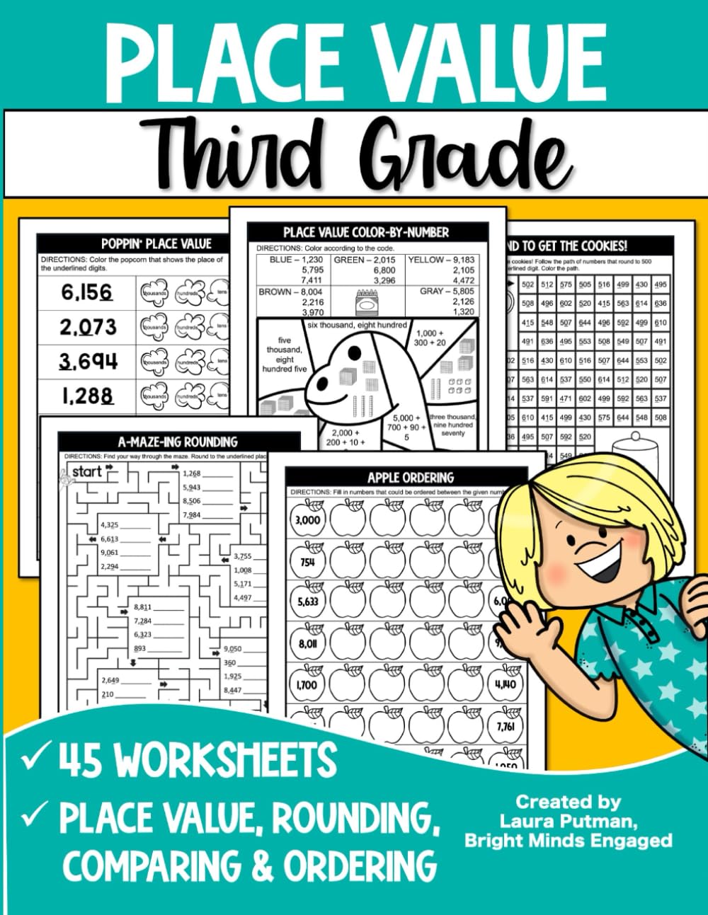 Place Value Third Grade (3rd Grade Math Workbooks): Putman, Laura ...