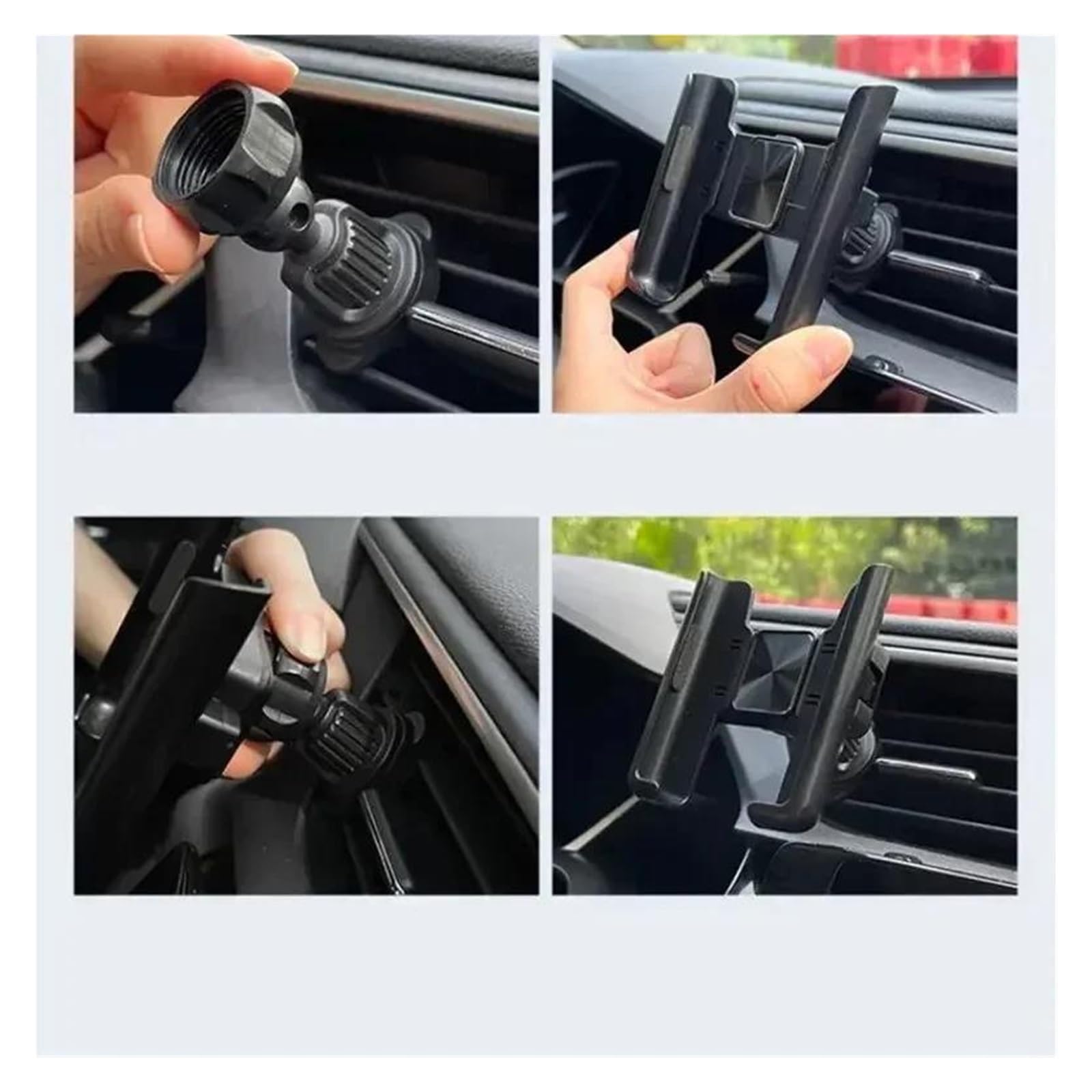 Supporto per telefono da auto, supporto per bocchetta dell'aria a gravità, universale per iP&ho&ne(Black)