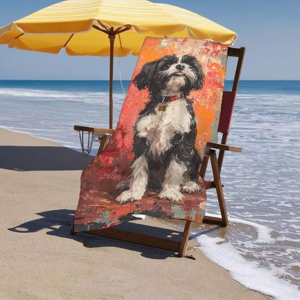 Telo Mare XXL 100x200cm/35x70cm, 2 Set Telo Mare Microfibra Cane Asciugamano Palestra Uomo, Antisabbia, Leggero, Asciugatura Rapida, Teli da Spiaggia Grandi Accessori per Camping Natation Yoga D-64