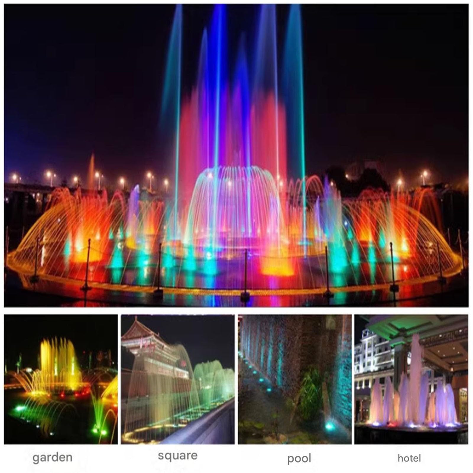 Tauchfähiges LED-Licht – Pool-Scheinwerfer, AC 12V Niederspannungs-RGB-Teichbeleuchtung, IP68 Wasserdichtes Unterwasser-Landschaftslicht Aus Edelstahl, Farbwechsel-Scheinwerfer(White Light,24W)