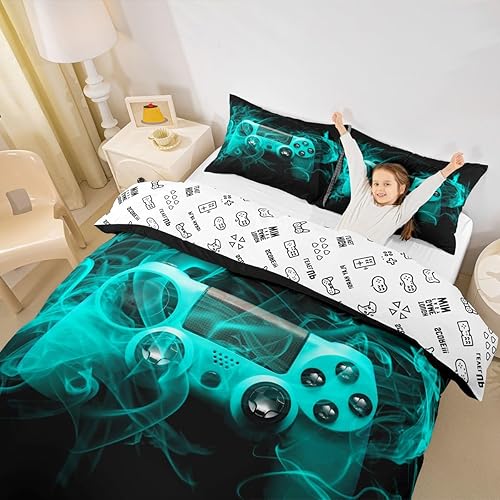 Vista 144 de Feelyou Juego de funda de edredón de vaca lechera, rosa y blanco, con estampado de fresa, vaca, para niños, adultos, kawaii, niñas, funda de edredón