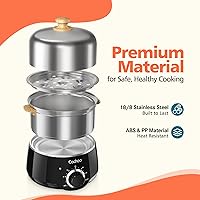 Vista 2 de Hard Boiled Egg Cooker - CACHOO 14-Egg Rapid Stainless Steel Egg Boiler with 30-Min Timer & Auto Shut Off, Compact Electric Vegetable Steamer for