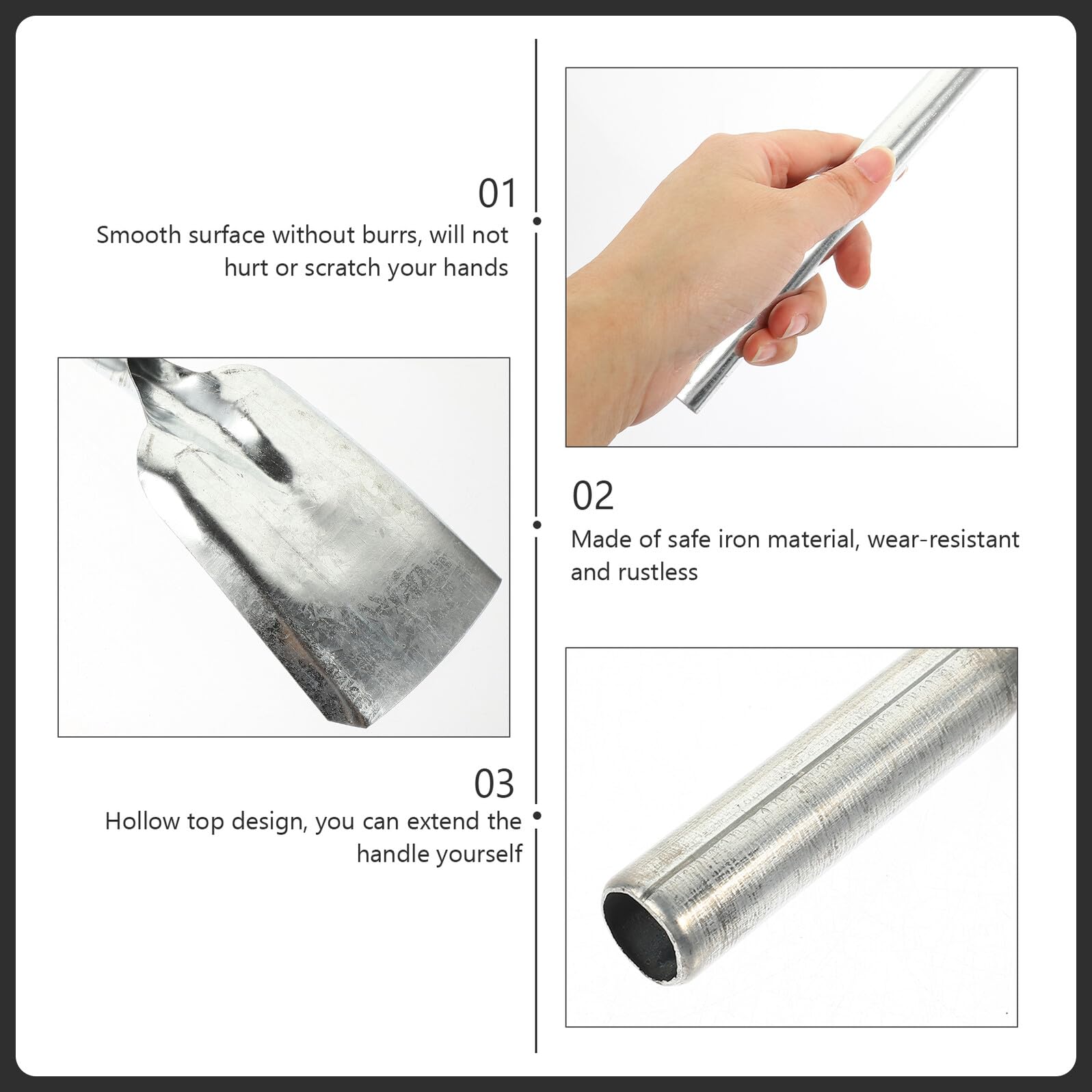Set Attrezzi per Caminetto 3 Pezzi in Ferro Pinza per Braciere Pala per Cenere e Attizzatoio Ergonomici per Uso Domestico e Barbecue Accessori Antincendio per Casa e Giardino