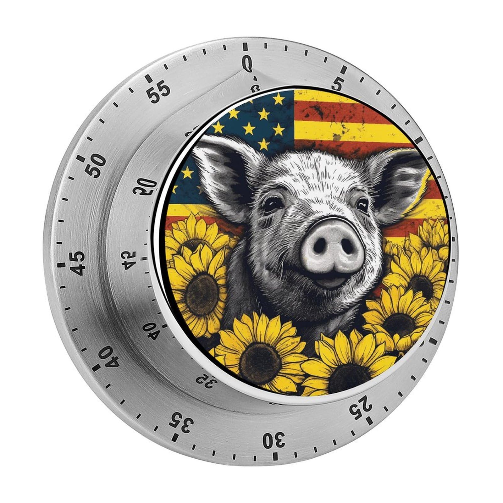 Sunflower Pets Kitchen Timers Magnetic Back Manual Countdown Timers for Classroom Home Gym Tanning