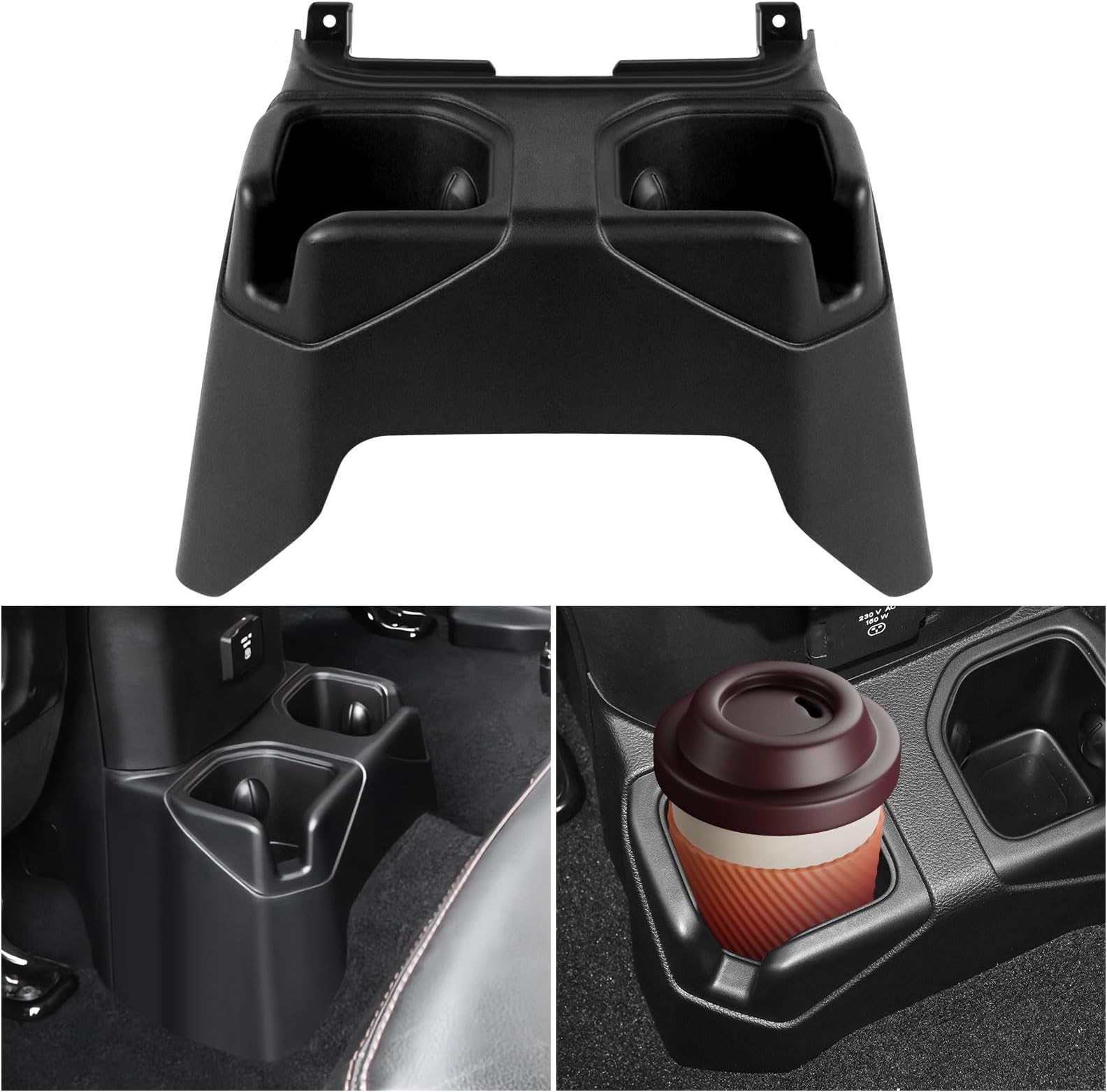 KMFCDAE Cup Holder for Car Jeep JL JT Floor Console Storage