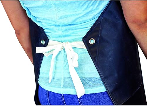 Miniatura 3 de Delantal industrial de nitrilo resistente, resistente a productos químicos y al aceite, Negro -