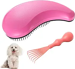 Escova de cachorro para cães pequenos – Escovas para cães pequenos, macias e confortáveis, perfeitas para Yorkie, Shih Tzu, Maltipoo e maltês, gato, coelhos, removedor de pelos suave para facilitar a