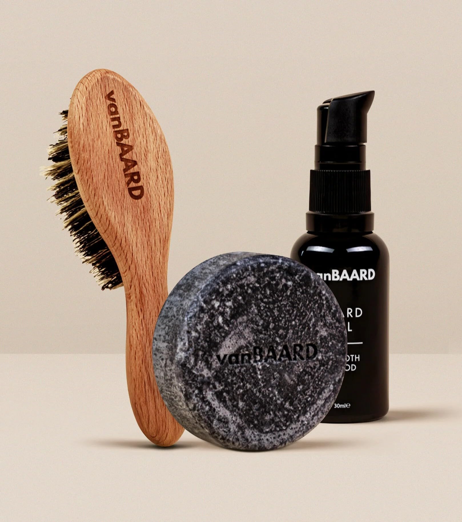 vanBAARDformule Bartpflege-Set – Bartöl, Bartshampoo & Bartbürste – Speziell für empfindliche Haut