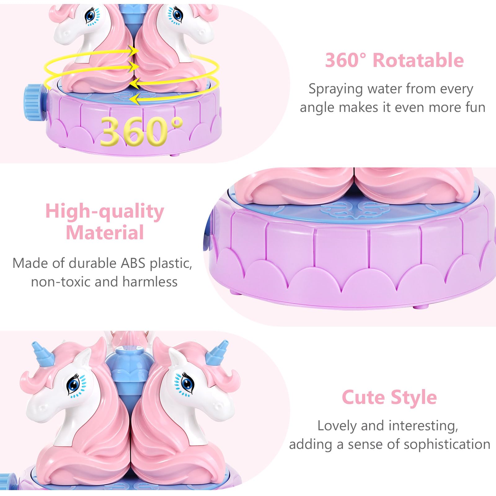 Licorne Gonflable Géante Avec Arroseur - Jouet D'Eau Pour Jardin 1.5m, Idée Fête D'Été
