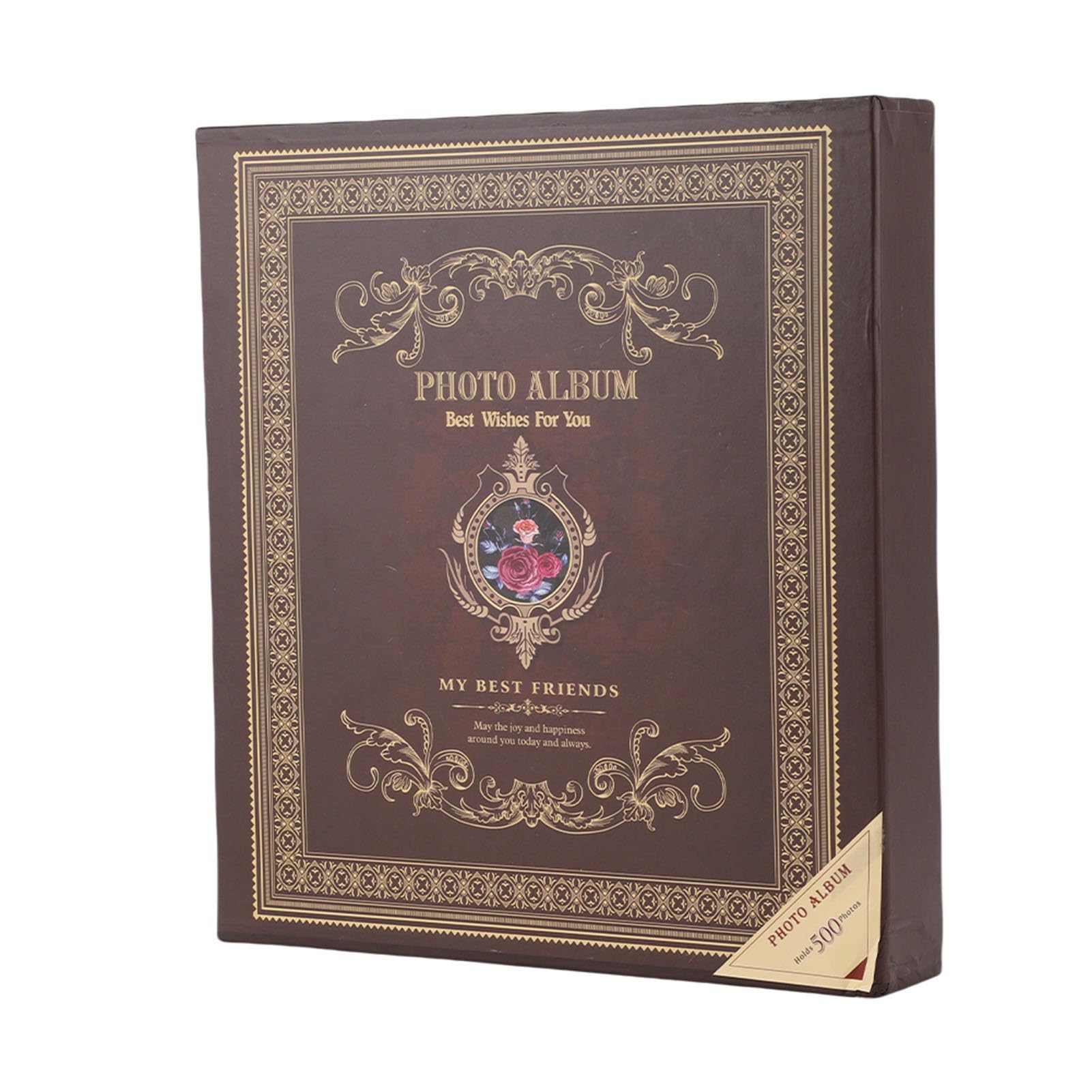 Album fotograficzny 15 cm i 10 cm, pomieści 500 zdjęć, mieszane wkładki, tekturowe okładki, album fotograficzny (ciemnoczerwony)