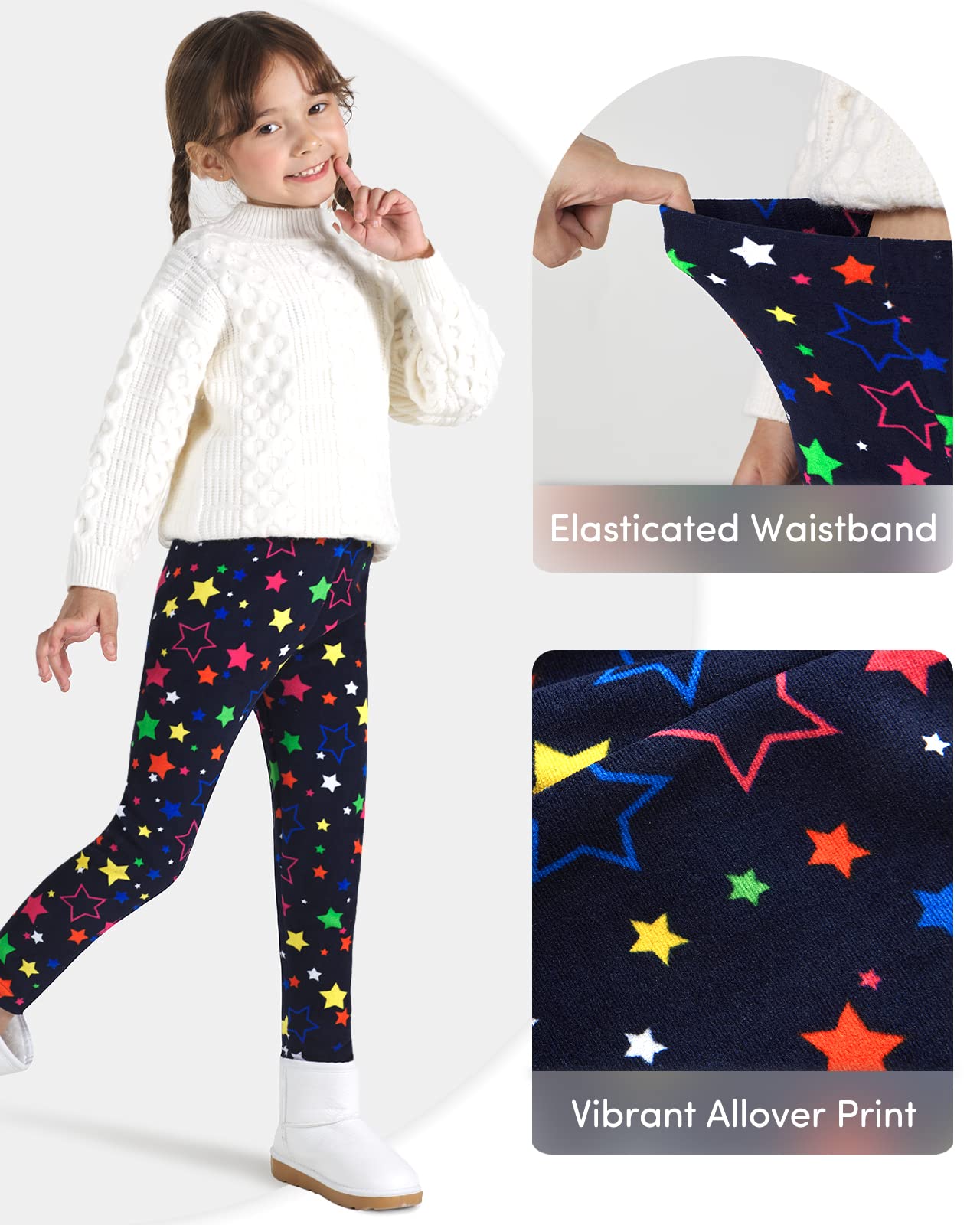 Adorel Leggings Felpati Invernali Bambina Confezione da 2