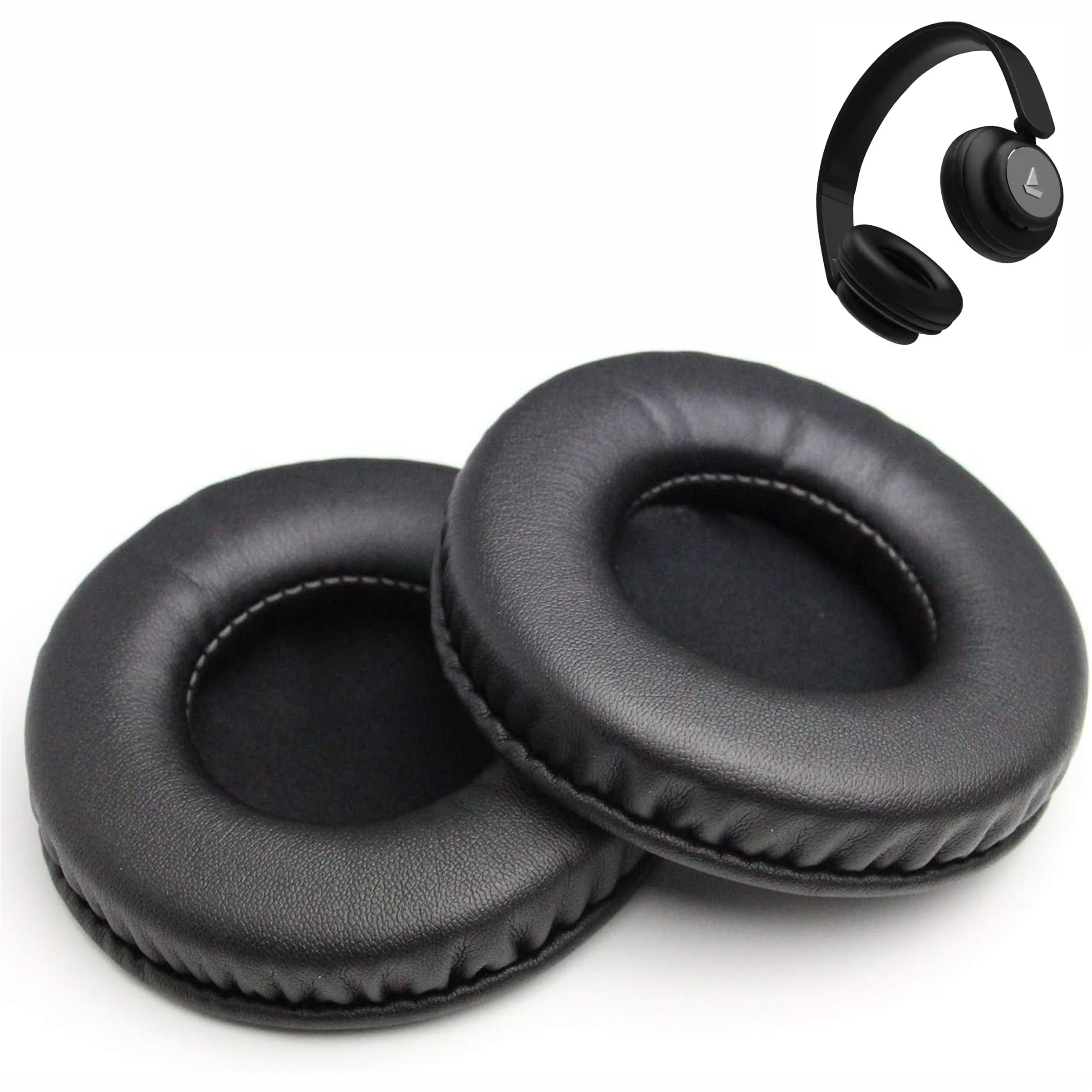 Hyzone 80mm Headphone Cushion Pads Compatible with Rockerz 450, 450 Pro, Sony WHXB700/WH XB700 Extra Bass Ear Cushions for Headphones Replacement, Soft Protein Leather, High-Density Memory Foam Pads