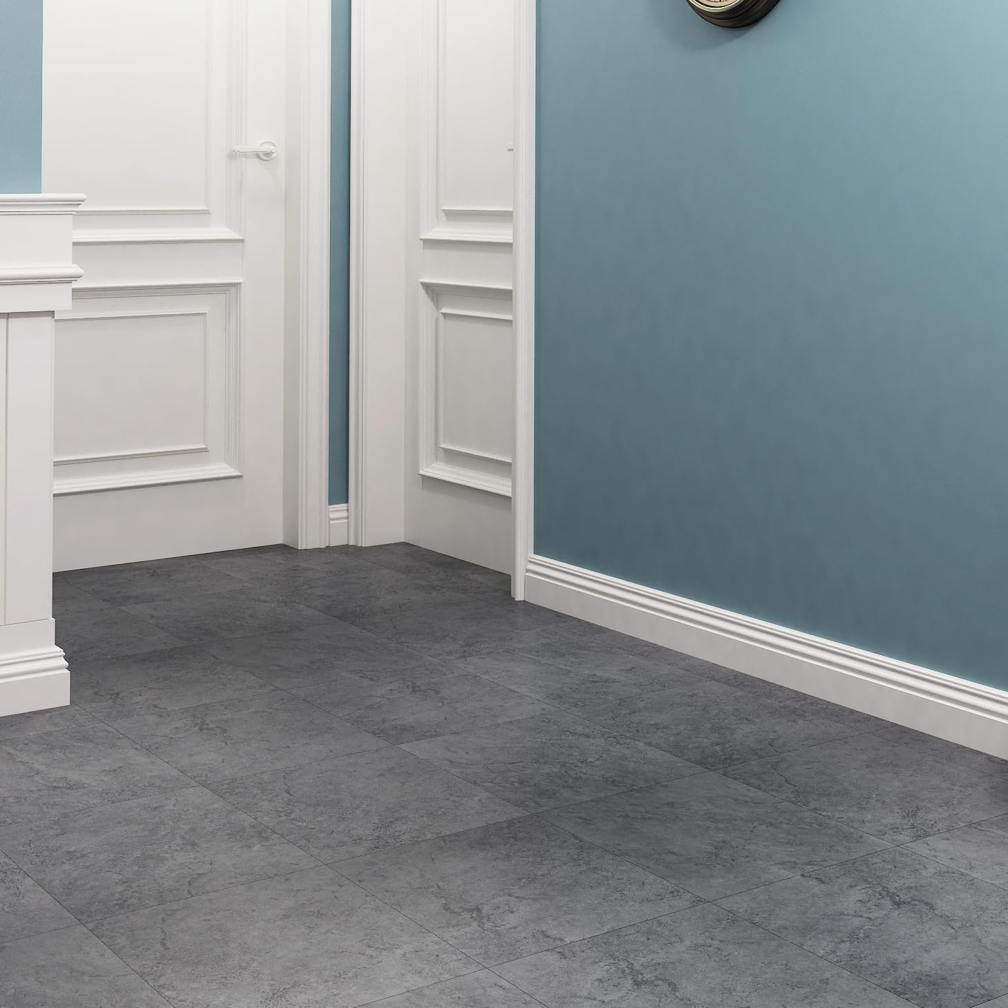 Livelynine 16 Dalles PVC Adhesive Sol Salle de Bain Lino Sol Effet Beton Revetement de Sols Carreau Ciment Gris Clair Imperméable Lame Adhesive Sols PVC Adhesif Cuisine Carrelage 30x30cm