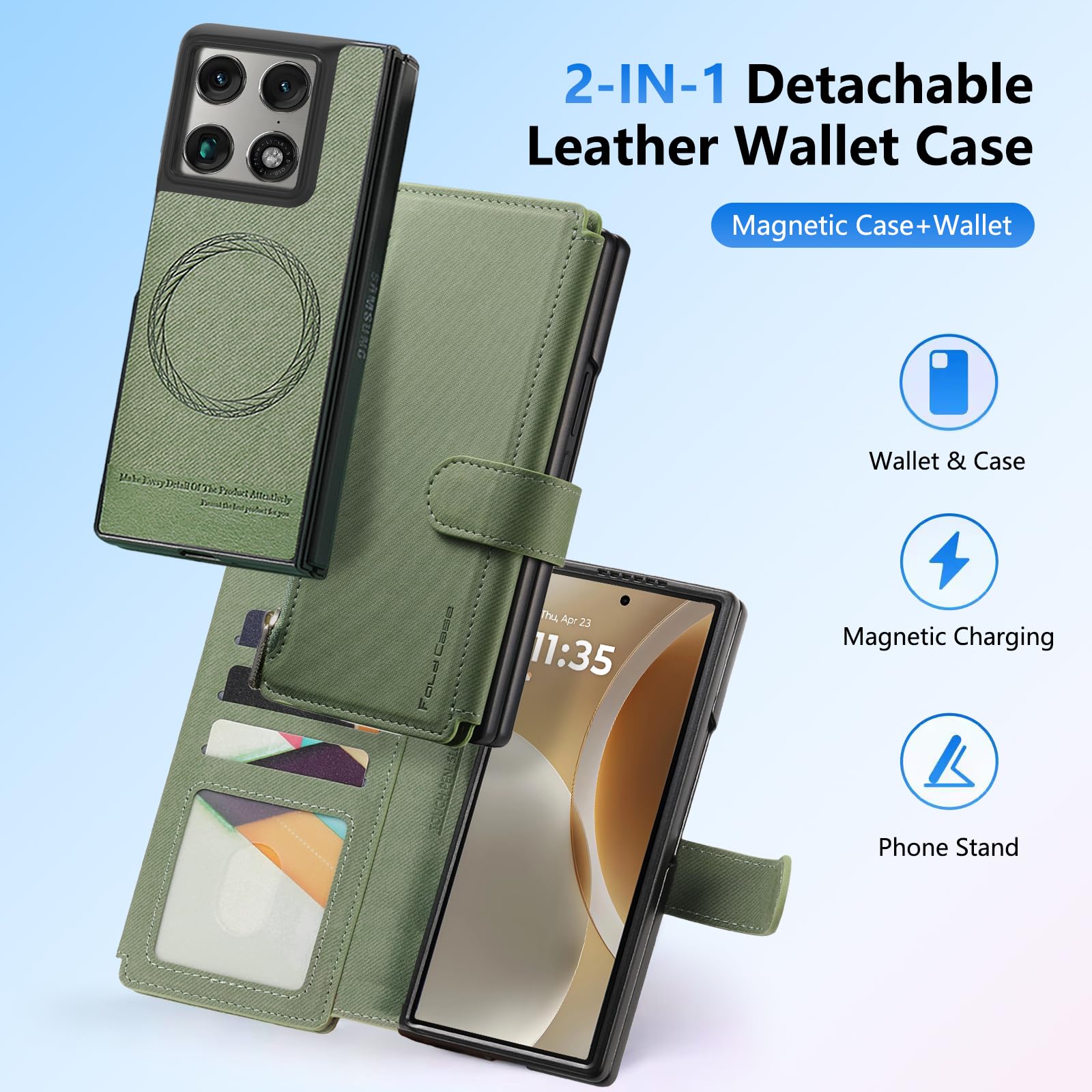 XBW - Custodia a portafoglio pieghevole per Motorola Razr, con
