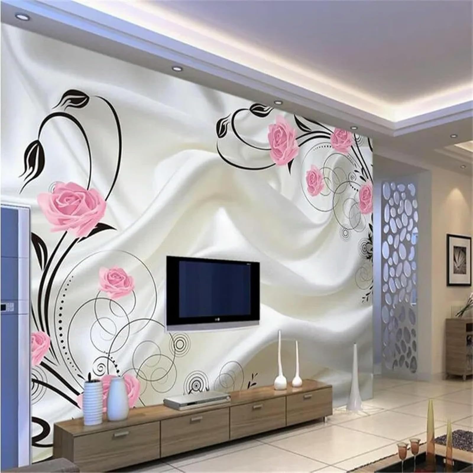 Autocollants muraux fleurs 150x105 pour masquer un mur blanc triste