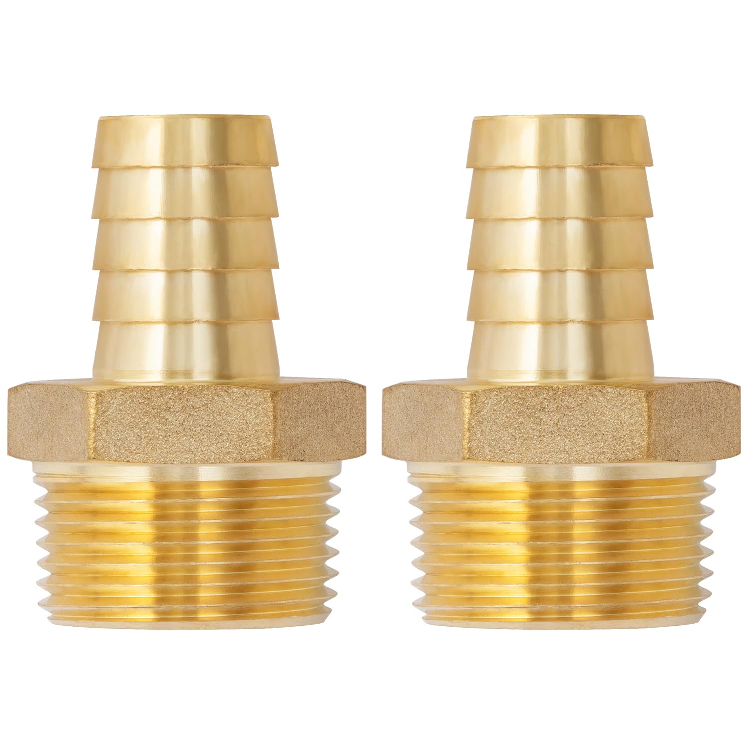 SUNGATOR 1" NPT to 3/4" Barb, Hose Barb Fitting, Air Hose Fitting, 2-Pack