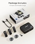 Mini Wireless Lavalier Microphone for iPhone iPad Android with Charging Case,36H Battery Life,Noise Cancellation,135ft Range,Lapel Mic Plug-Play Wireless Mic for Vlog,Interview,TikTok,Video Recording